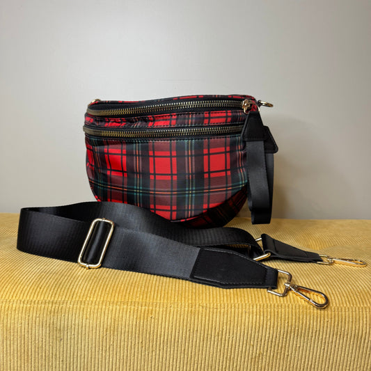 The Roni Nylon Crossbody - Red Plaid - PREORDER