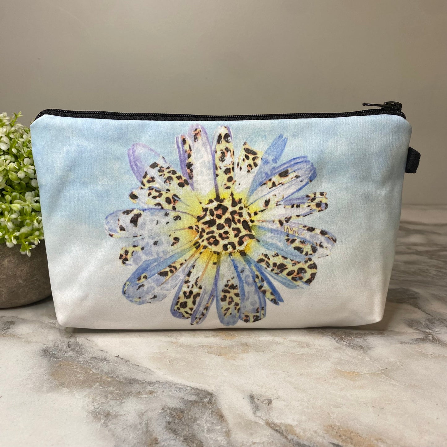 Pouch - Daisy Floral Animal Print Blue
