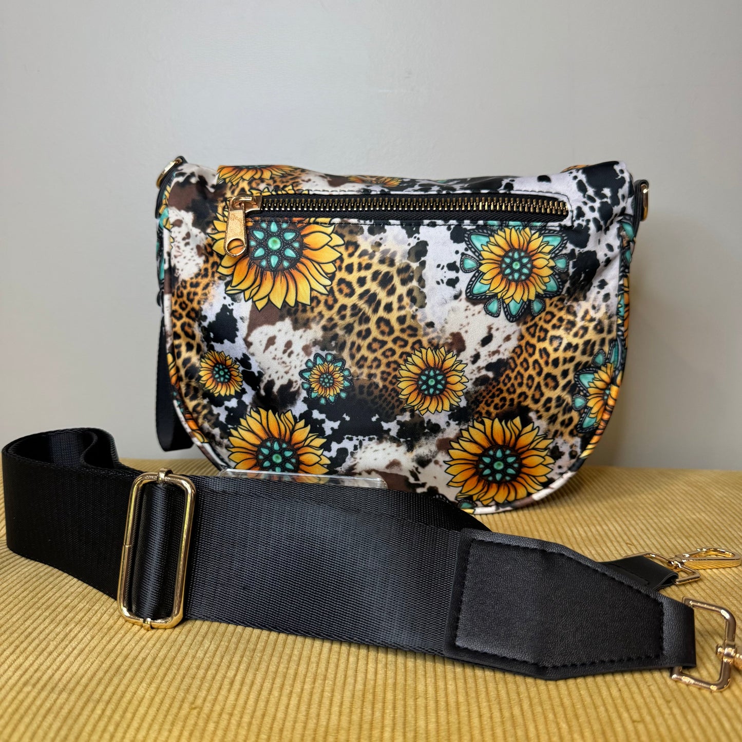 The Roni Nylon Crossbody - Turquoise Sunflower - PREORDER