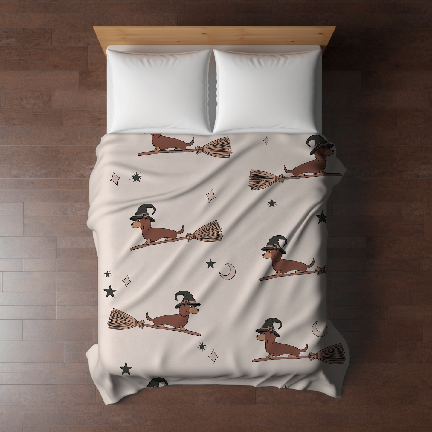Blanket - Halloween - Dog Dachshund Witch Broom