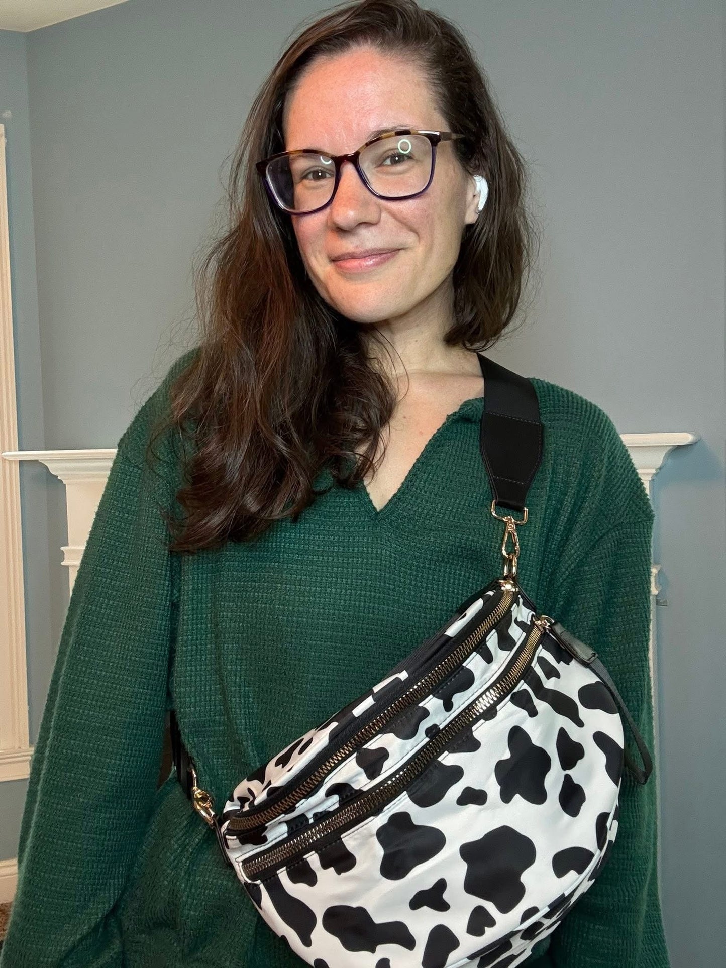 The Roni Nylon Crossbody - Cow - PREORDER