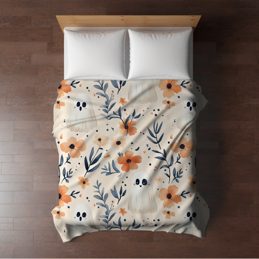 Blanket - Halloween - Floral Ghost