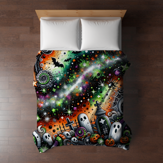 Blanket - Halloween - Green Orange Swirl