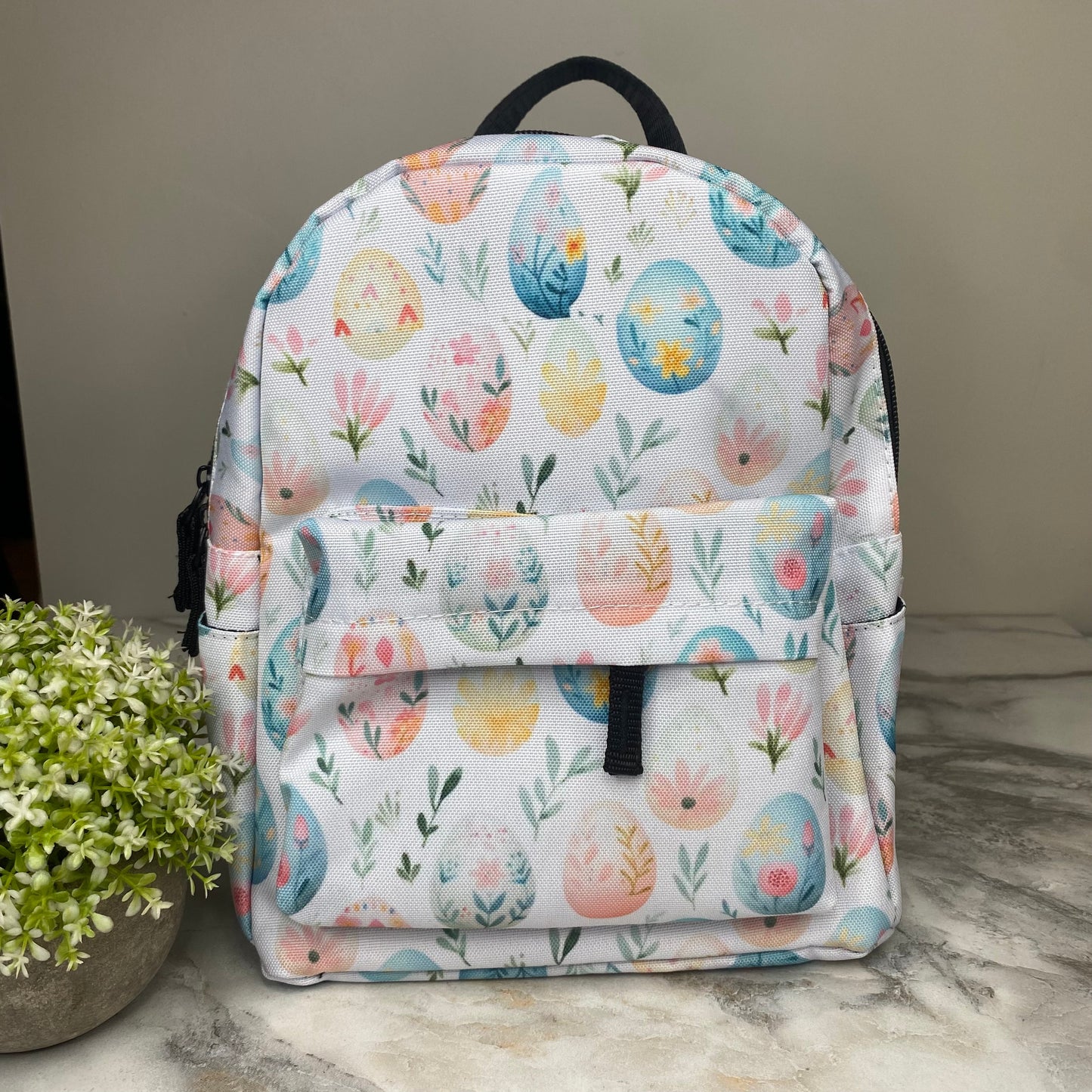 Mini Backpack- Floral Eggs