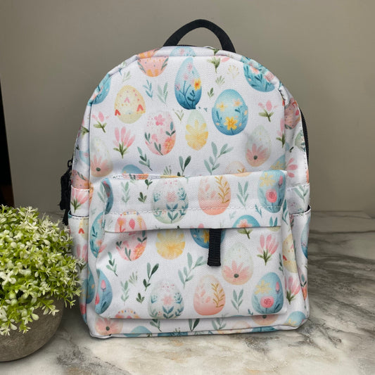 Mini Backpack- Floral Eggs