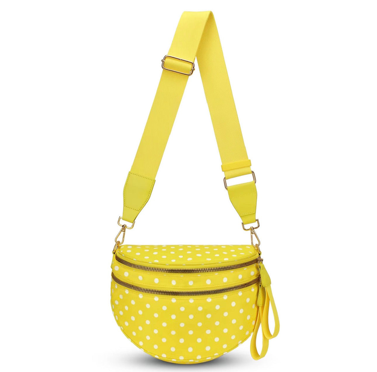 The Roni Nylon Crossbody - Polka Dot Beige