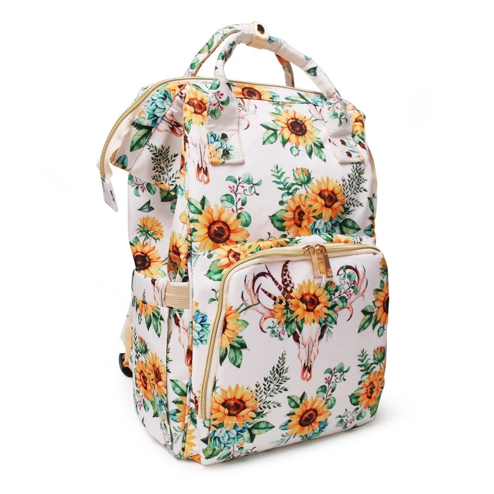 Emily Travel Bag - Sunflower Skull